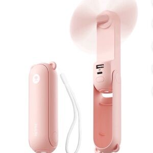 Jisulife Handheld Pink Mini 3in1 Hand Fan is a portable USB